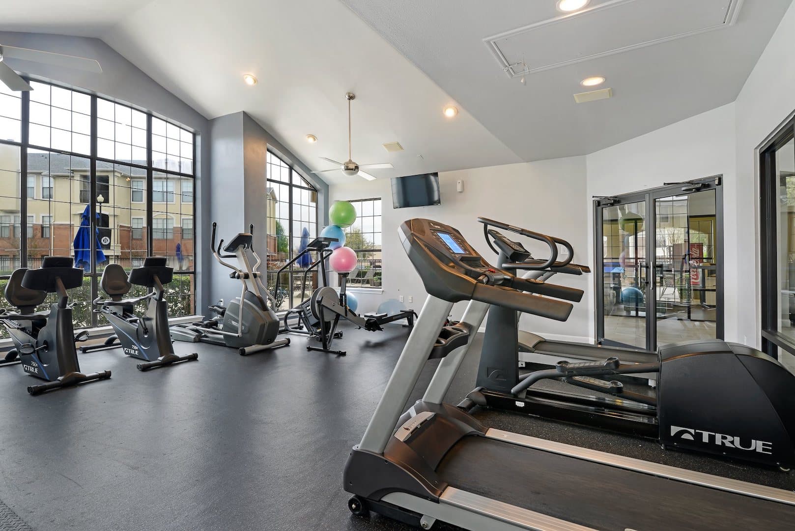exercise anytime in the fitness center with modern equipment