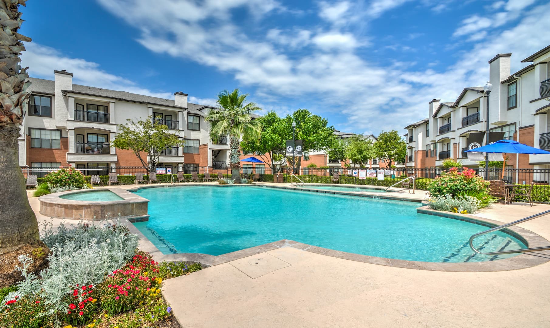 one of two resort-style pools