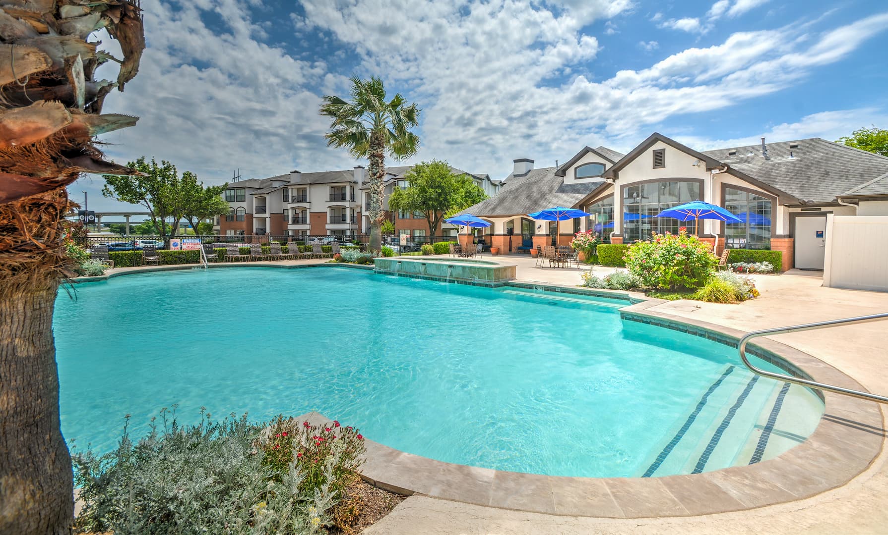 one of two resort-style pools